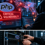 PHP Vulnerability 2026. PHP vulnerability alert with hacker imagery